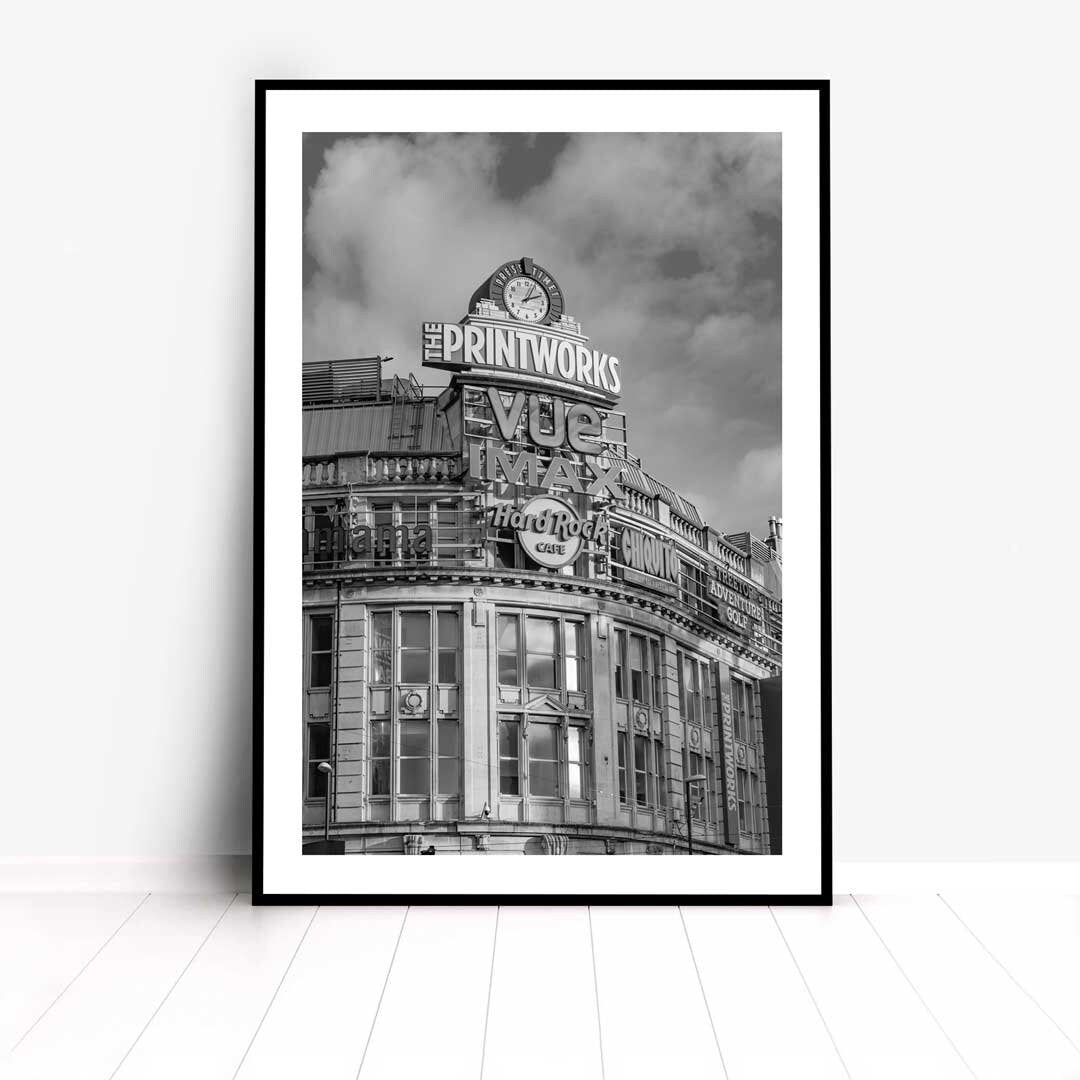 Black and White Manchester Urban Industrial Architecture Print, Contemporary Modern Photography, Printworks, Wall Decor, Living Room Art
