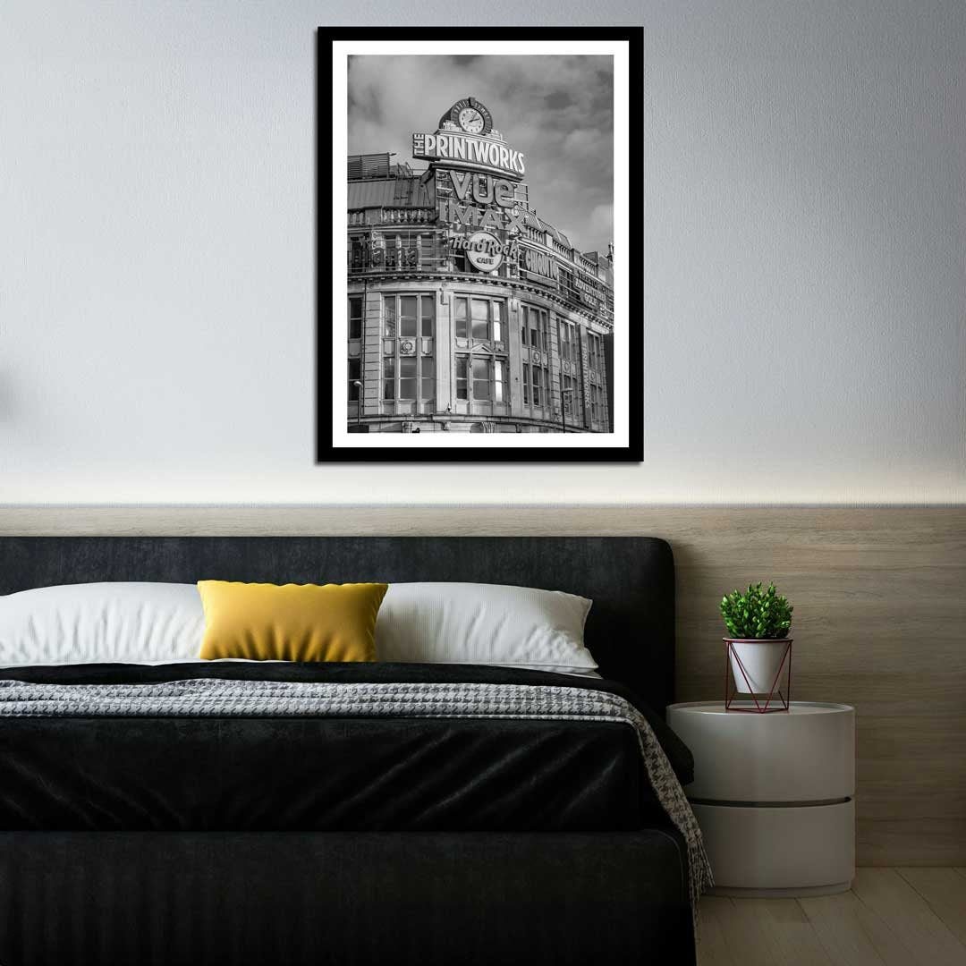Black and White Manchester Urban Industrial Architecture Print, Contemporary Modern Photography, Printworks, Wall Decor, Living Room Art