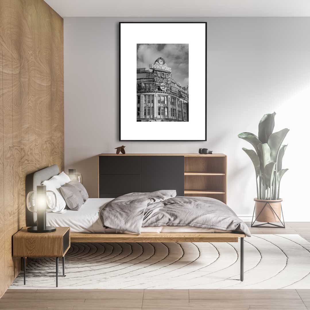 Black and White Manchester Urban Industrial Architecture Print, Contemporary Modern Photography, Printworks, Wall Decor, Living Room Art