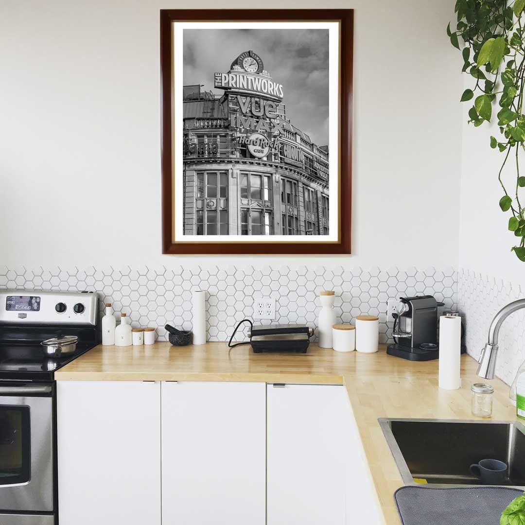 Black and White Manchester Urban Industrial Architecture Print, Contemporary Modern Photography, Printworks, Wall Decor, Living Room Art