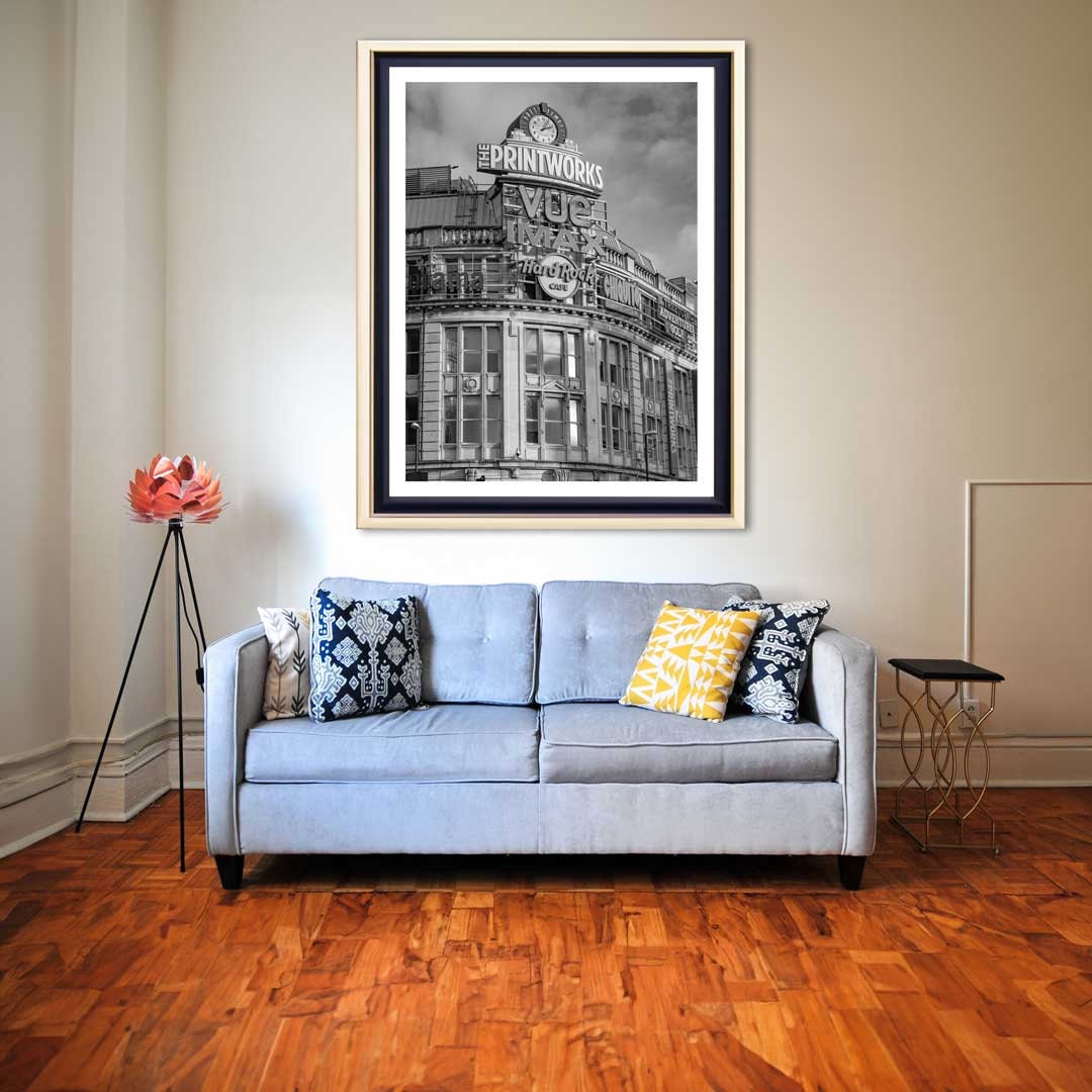 Black and White Manchester Urban Industrial Architecture Print, Contemporary Modern Photography, Printworks, Wall Decor, Living Room Art