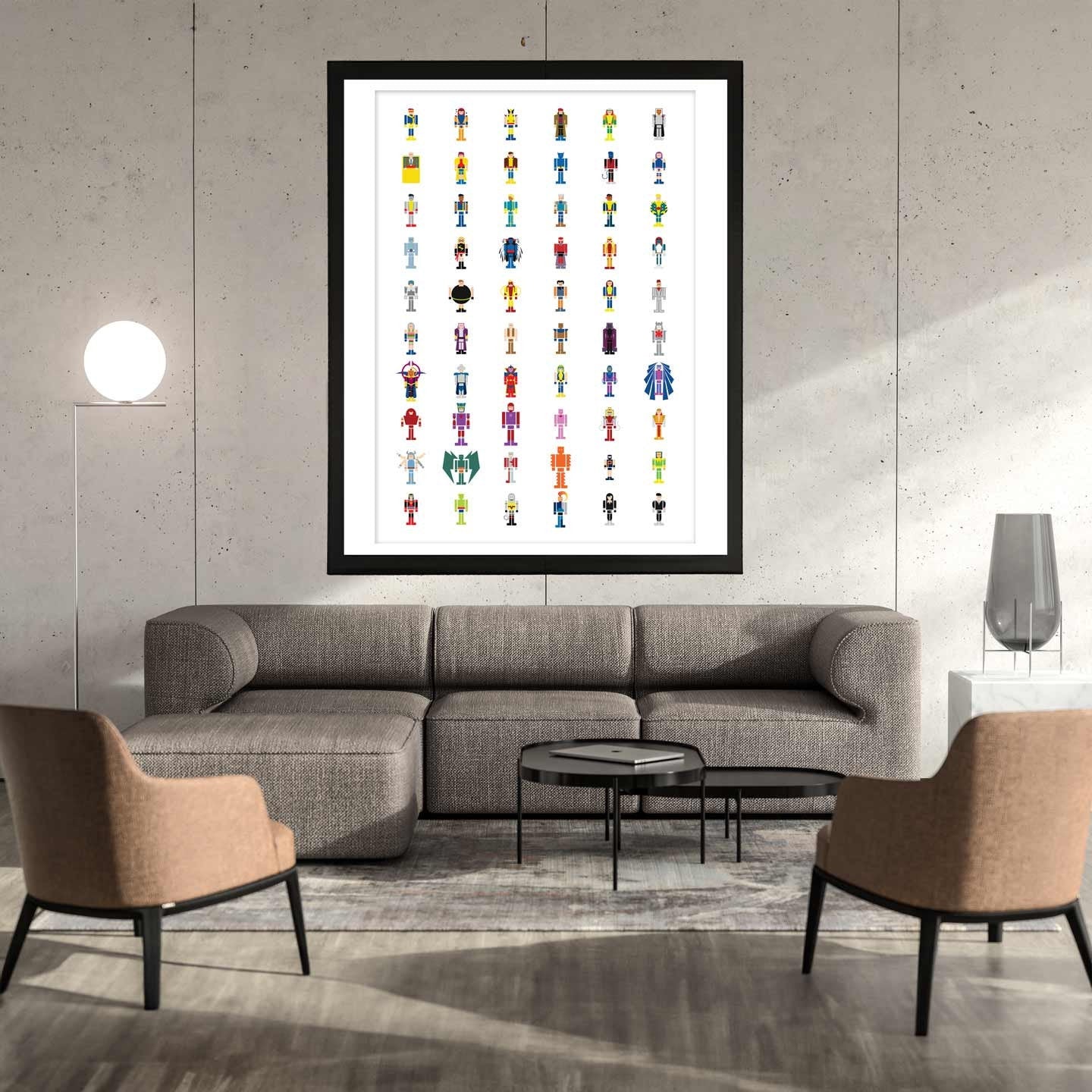 Minimalist X-men Illustration, Custom Poster Art, Marvel Superhero Printable Wall Art
