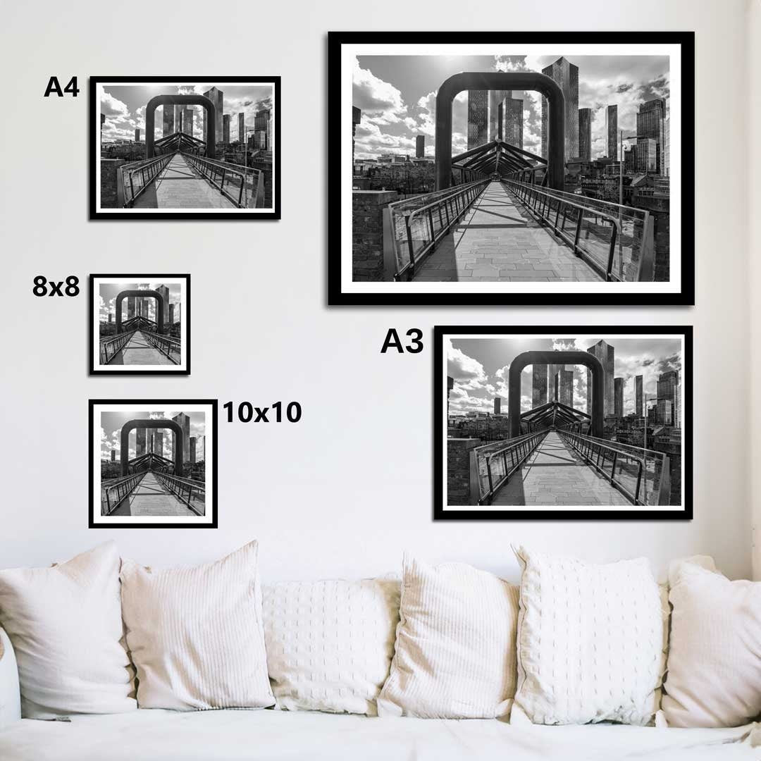 Black and White Manchester, Urban Industrial Architecture Print, Unframed, Print Art, Wall Decor, Contemporary, Modern Photography