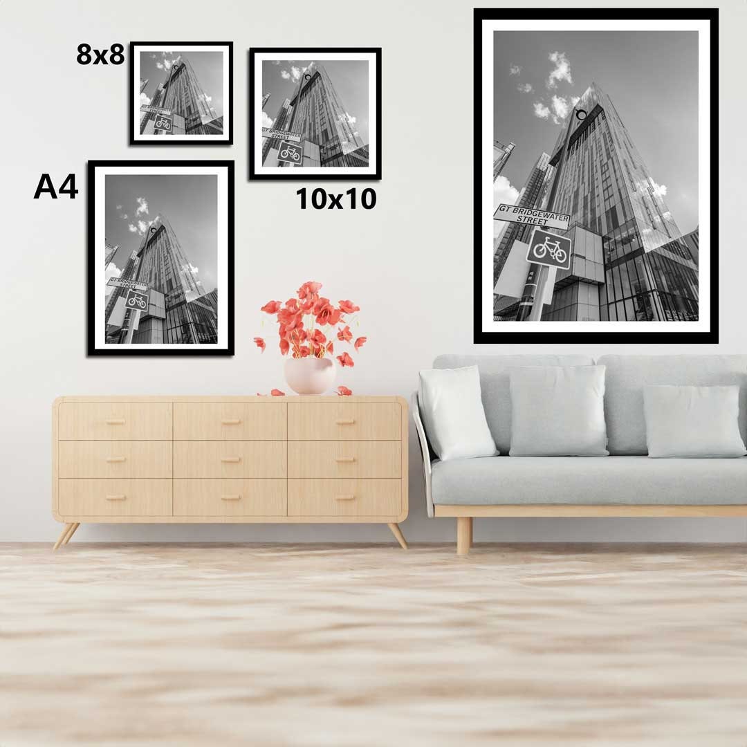 Black and White Manchester Beetham Skyscraper Tower, Urban Industrial Architecture Print, Print Art, Contemporary, Modern Photography