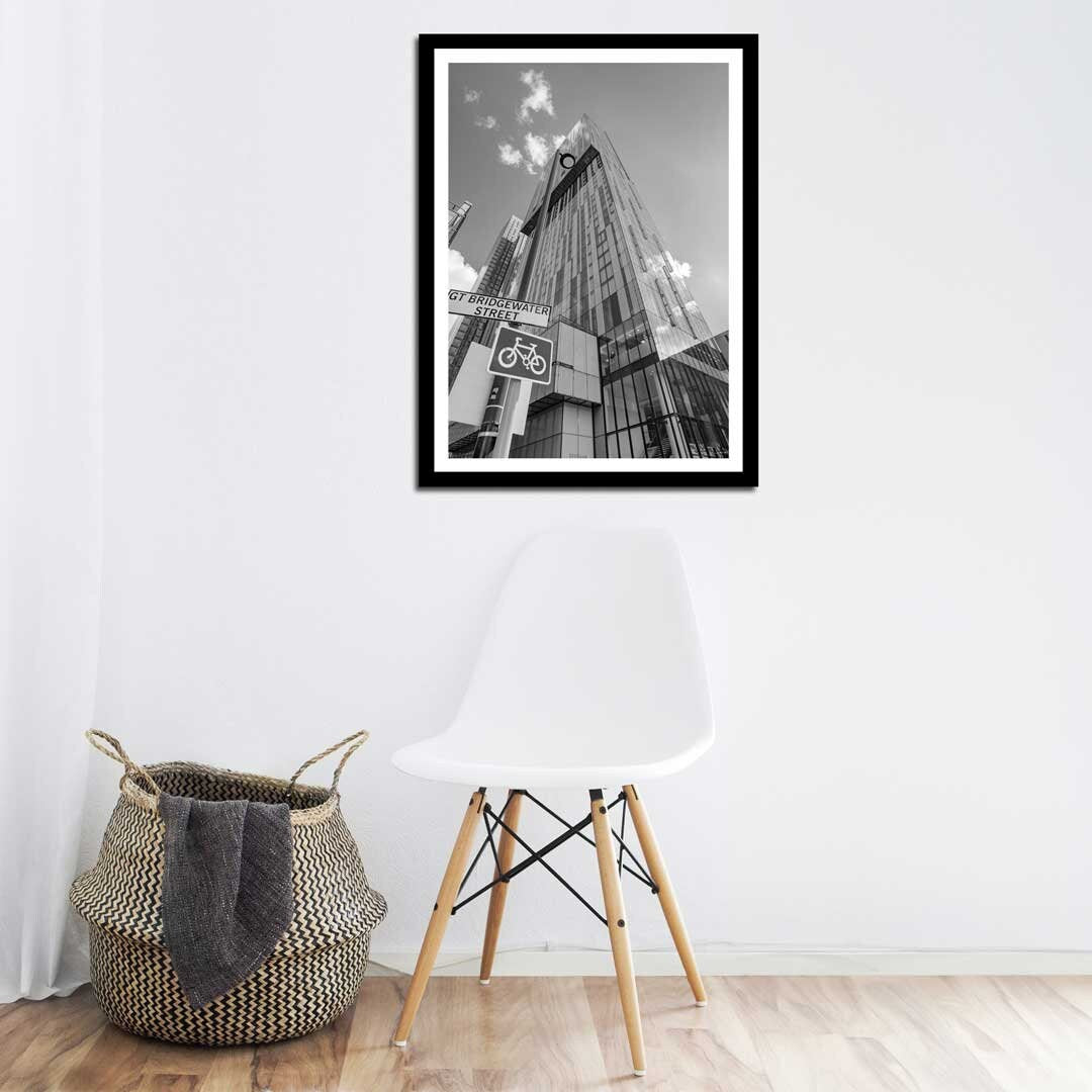 Black and White Manchester Beetham Skyscraper Tower, Urban Industrial Architecture Print, Print Art, Contemporary, Modern Photography
