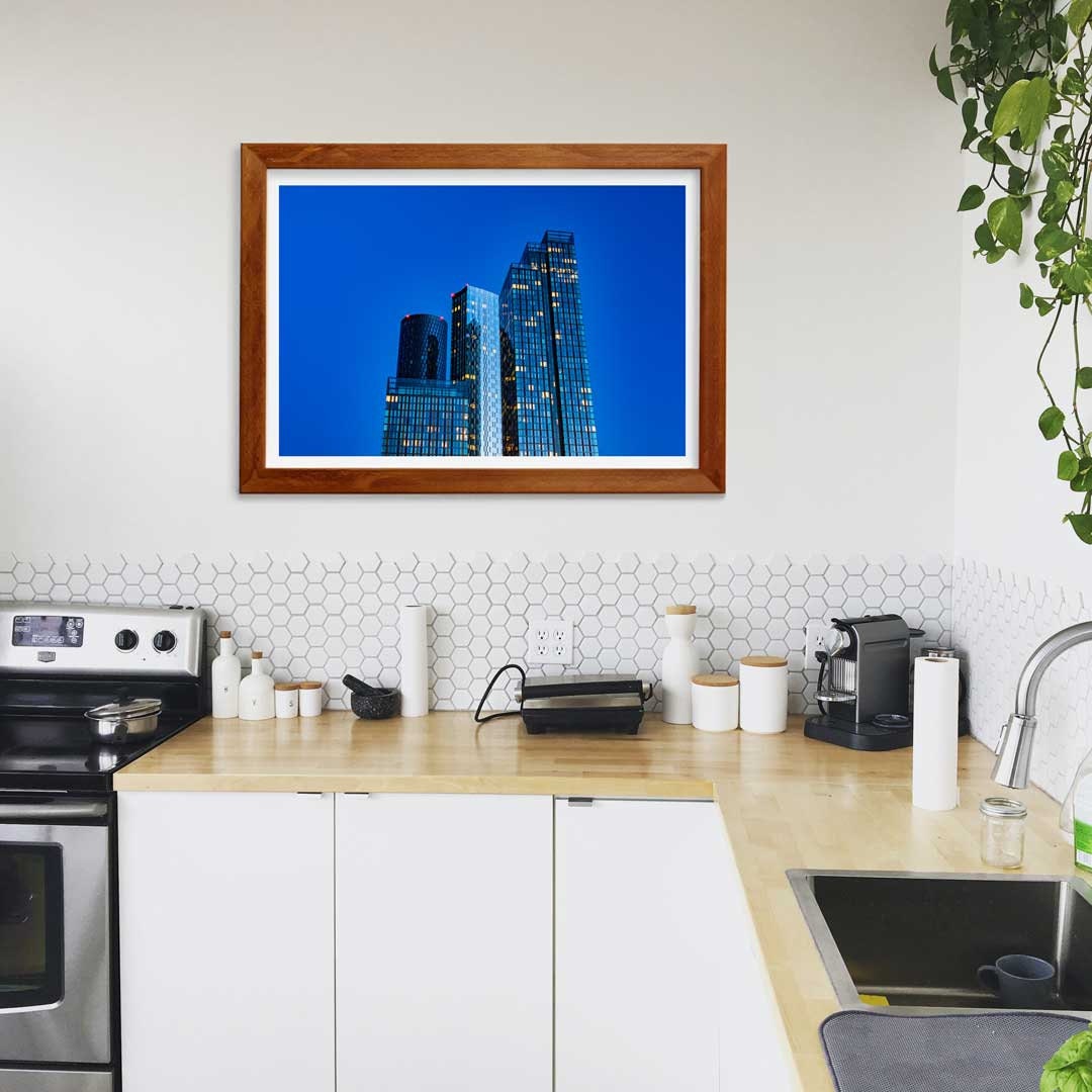 Blue Cityscape, Manchester Contemporary Modern Photography, Urban Industrial Architecture Print, Unframed, Print Art, Wall Decor,
