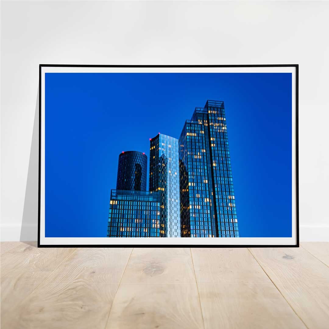 Blue Cityscape, Manchester Contemporary Modern Photography, Urban Industrial Architecture Print, Unframed, Print Art, Wall Decor,
