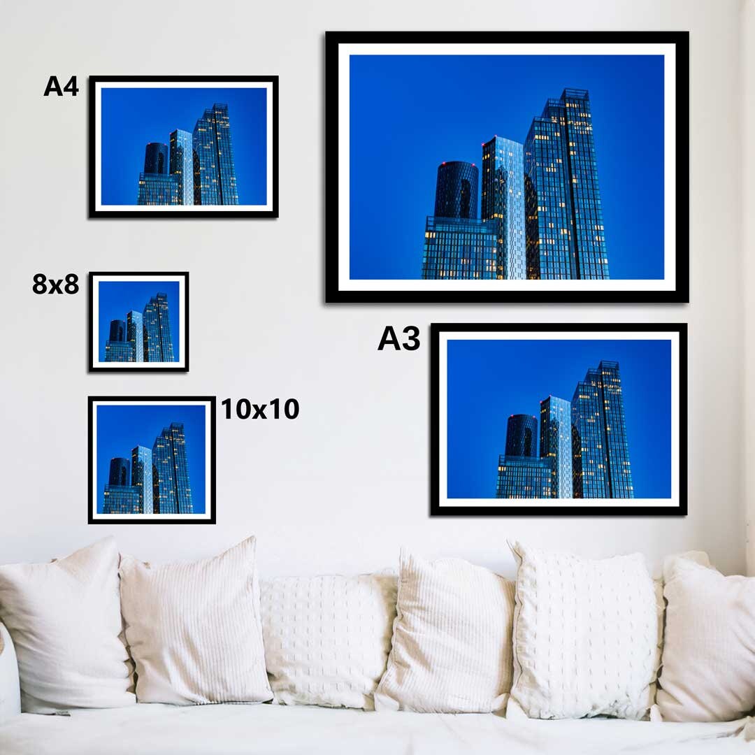 Blue Cityscape, Manchester Contemporary Modern Photography, Urban Industrial Architecture Print, Unframed, Print Art, Wall Decor,