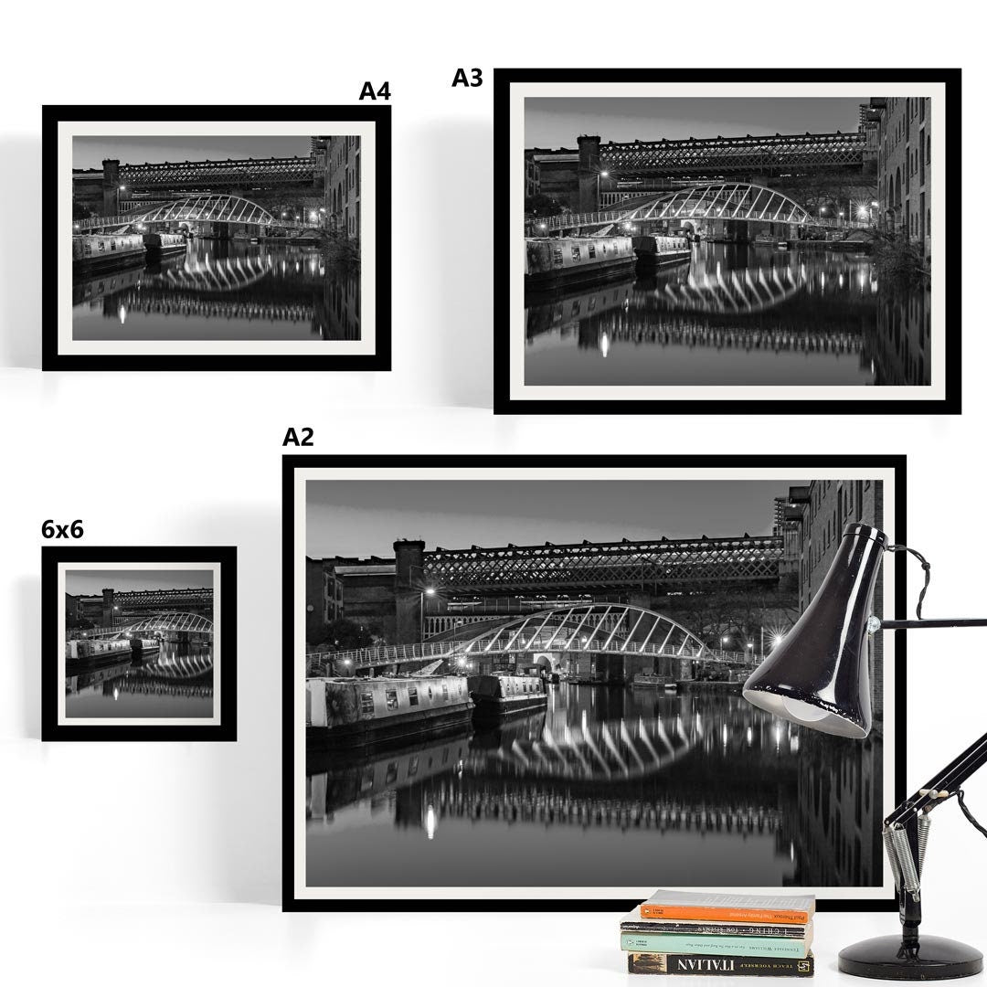 Black and White Cityscape, Manchester Contemporary Modern Photography, Urban Industrial Architecture Print, Unframed, Print Art, Wall Decor