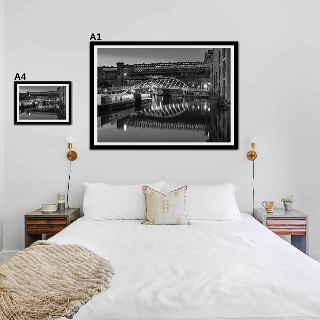 Black and White Cityscape, Manchester Contemporary Modern Photography, Urban Industrial Architecture Print, Unframed, Print Art, Wall Decor