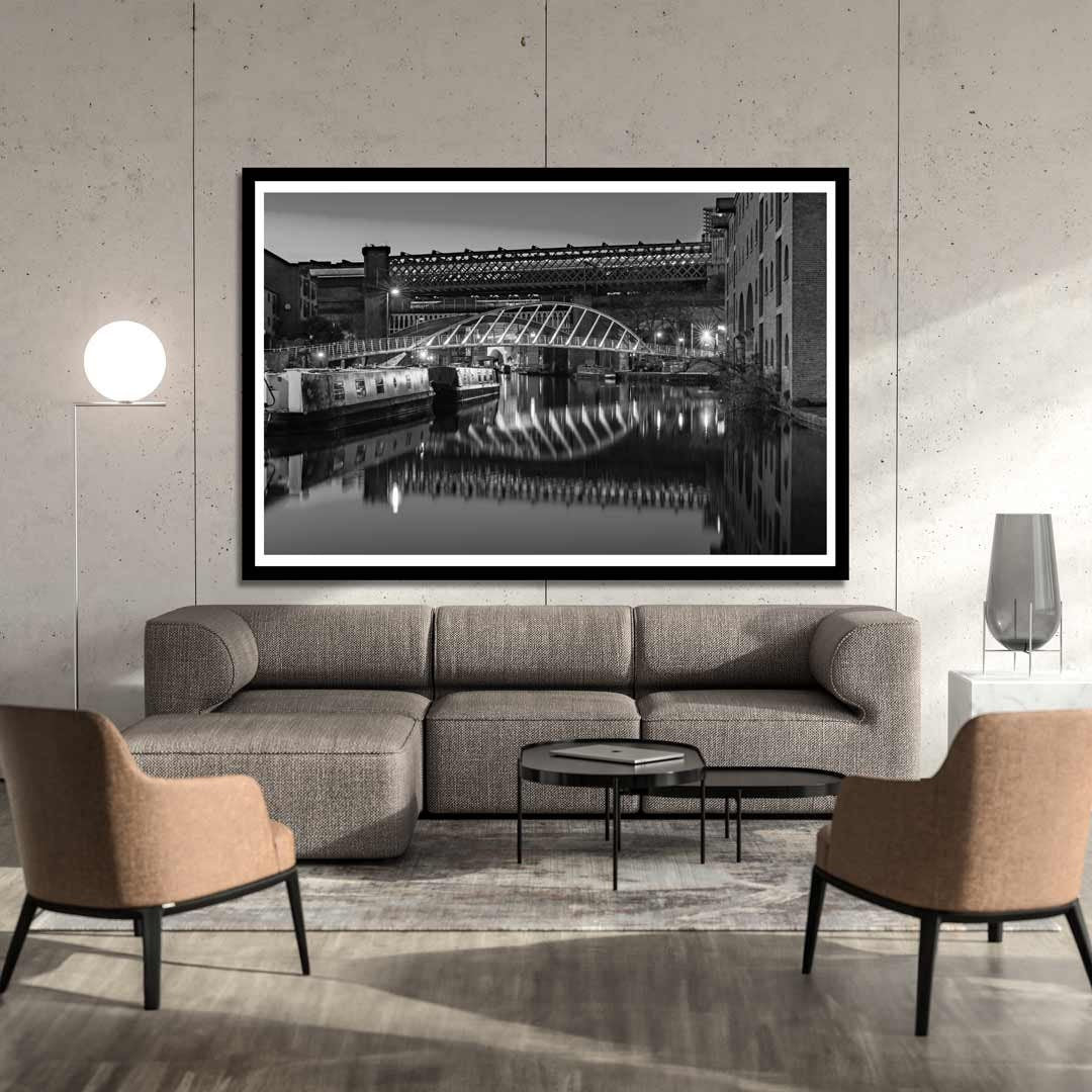 Black and White Cityscape, Manchester Contemporary Modern Photography, Urban Industrial Architecture Print, Unframed, Print Art, Wall Decor