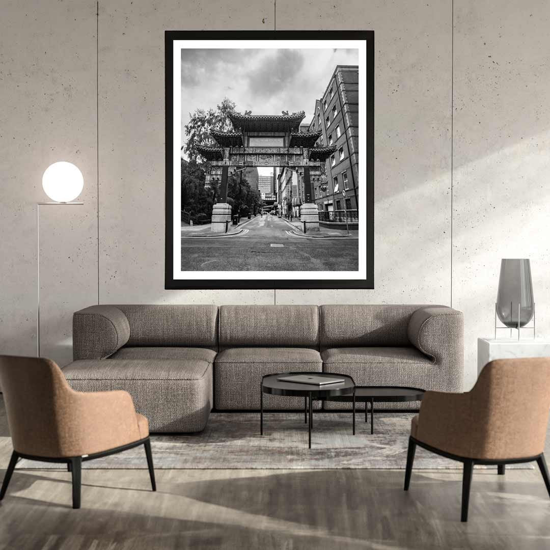 Black and White Manchester Urban Industrial Architecture Print, Contemporary Modern Photography, China Town, Wall Decor, Living Room Art