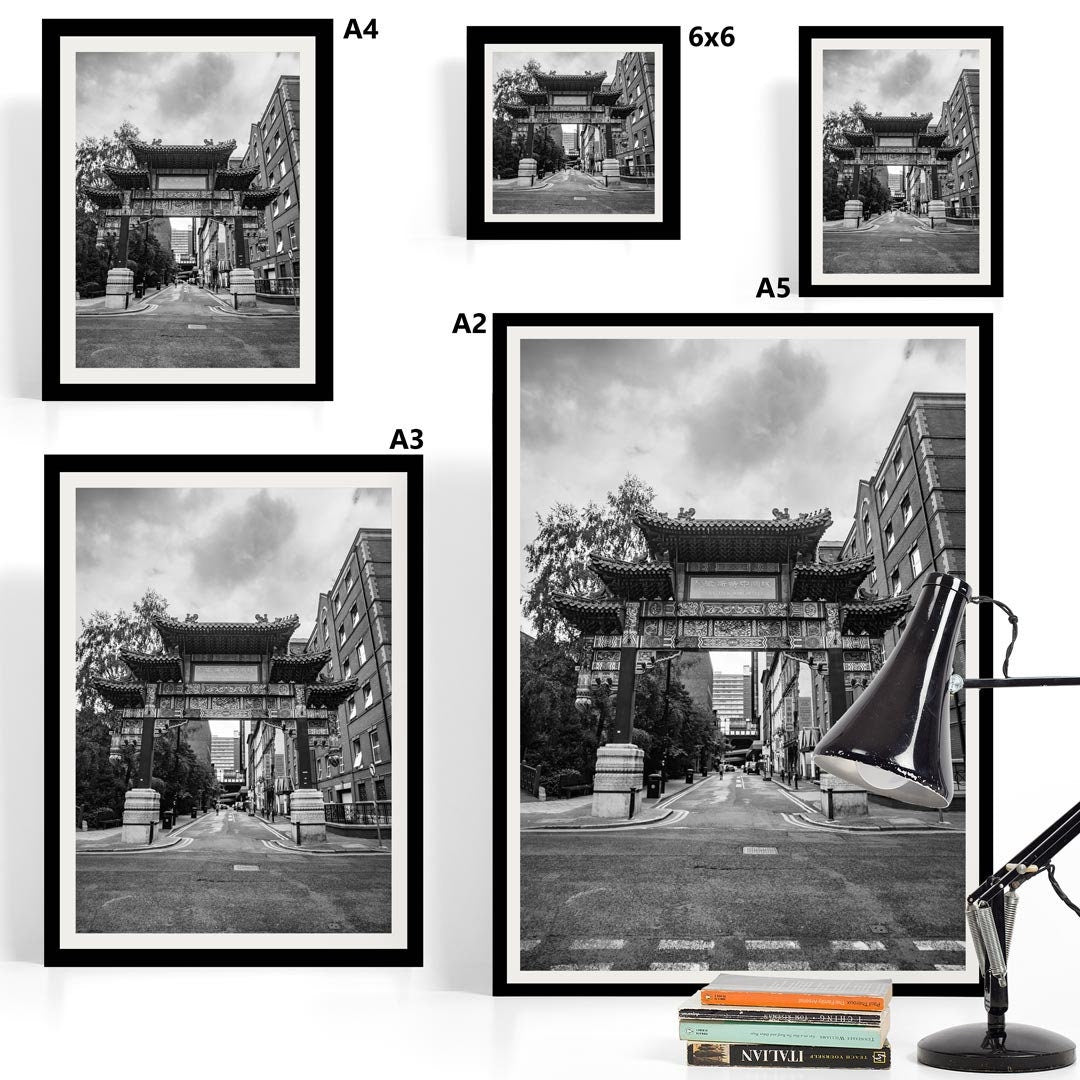 Black and White Manchester Urban Industrial Architecture Print, Contemporary Modern Photography, China Town, Wall Decor, Living Room Art