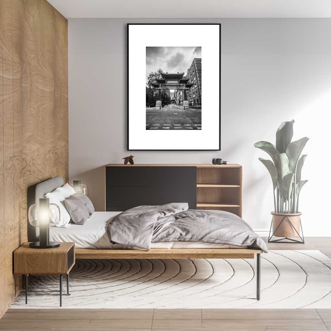 Black and White Manchester Urban Industrial Architecture Print, Contemporary Modern Photography, China Town, Wall Decor, Living Room Art