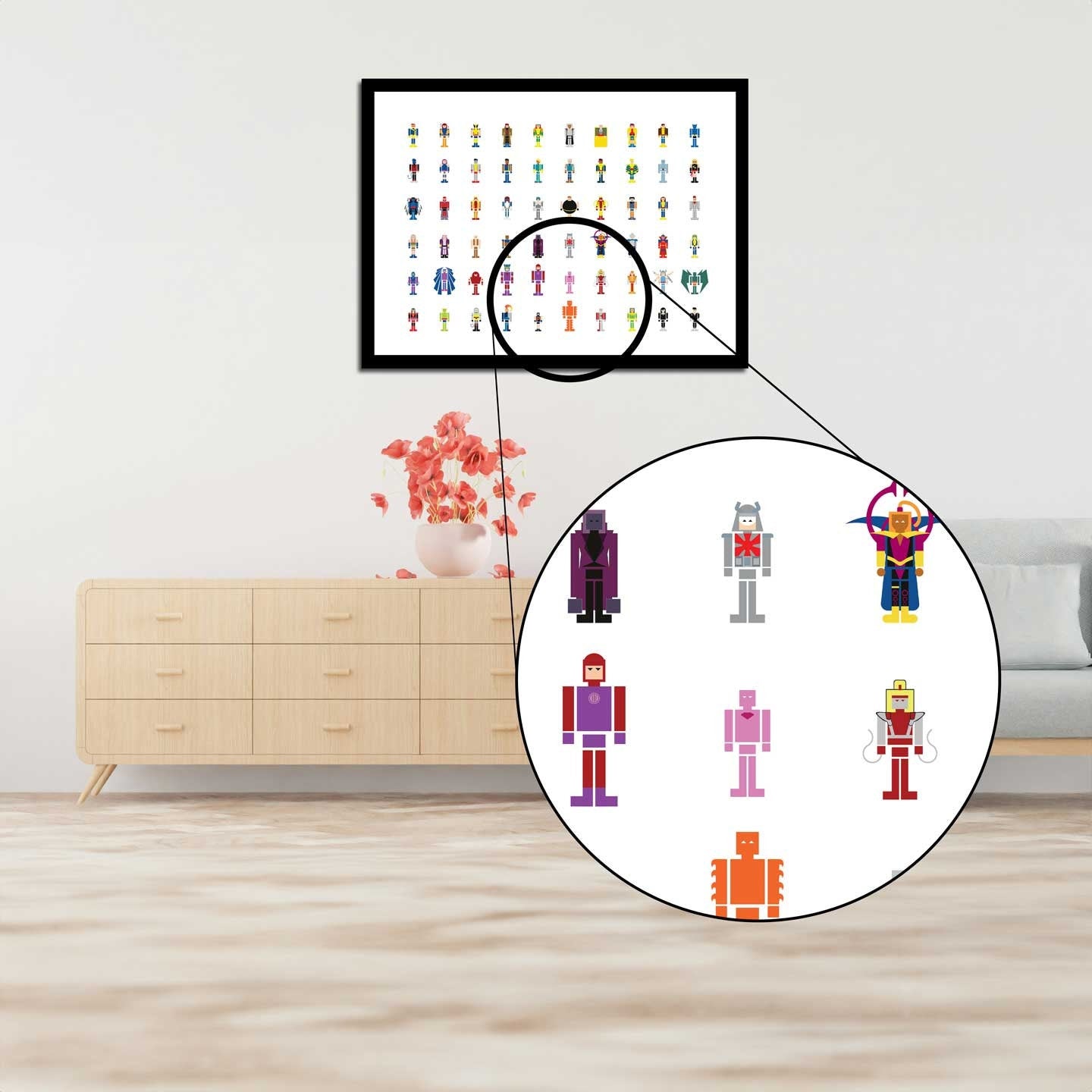 Minimalist X-men Illustration, Custom Poster Art, Marvel Superhero Printable Wall Art