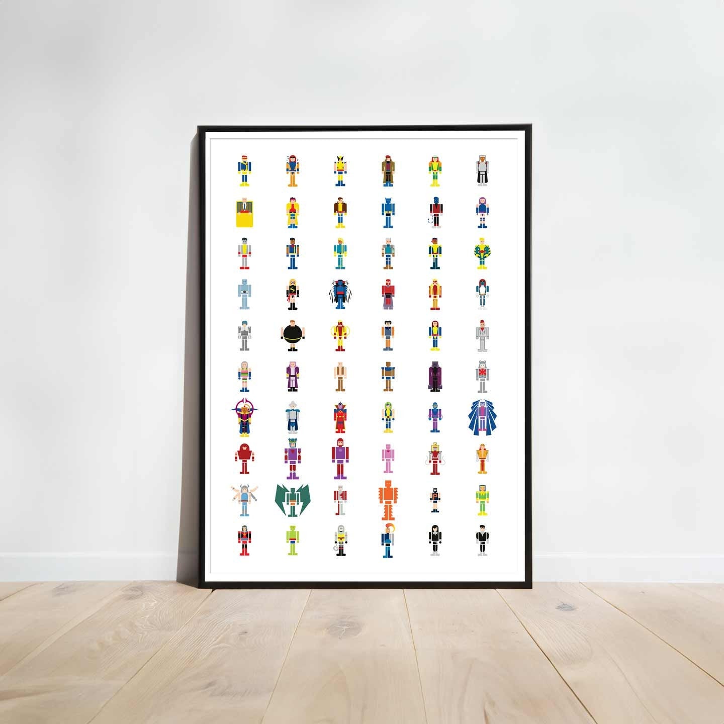 Minimalist X-men Illustration, Custom Poster Art, Marvel Superhero Printable Wall Art
