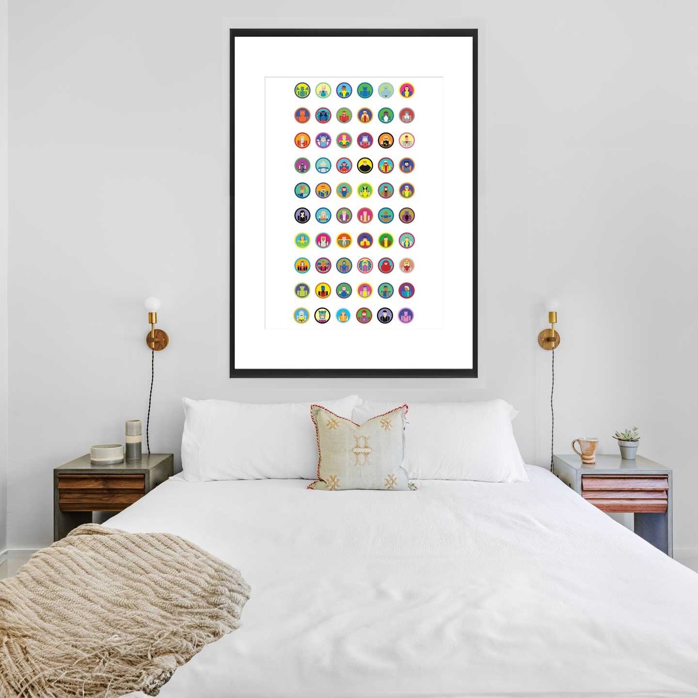 Minimalist X-men Head Icons Illustration, Custom Poster Art, Marvel Superhero Printable Wall Art