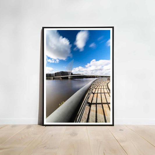 Media City Footbridge, Salford Quays, Manchester Photographic Print, Architectural Urban Art Photography