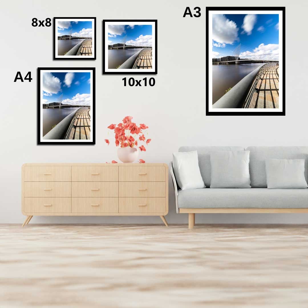 Media City Footbridge, Salford Quays, Manchester Photographic Print, Architectural Urban Art Photography