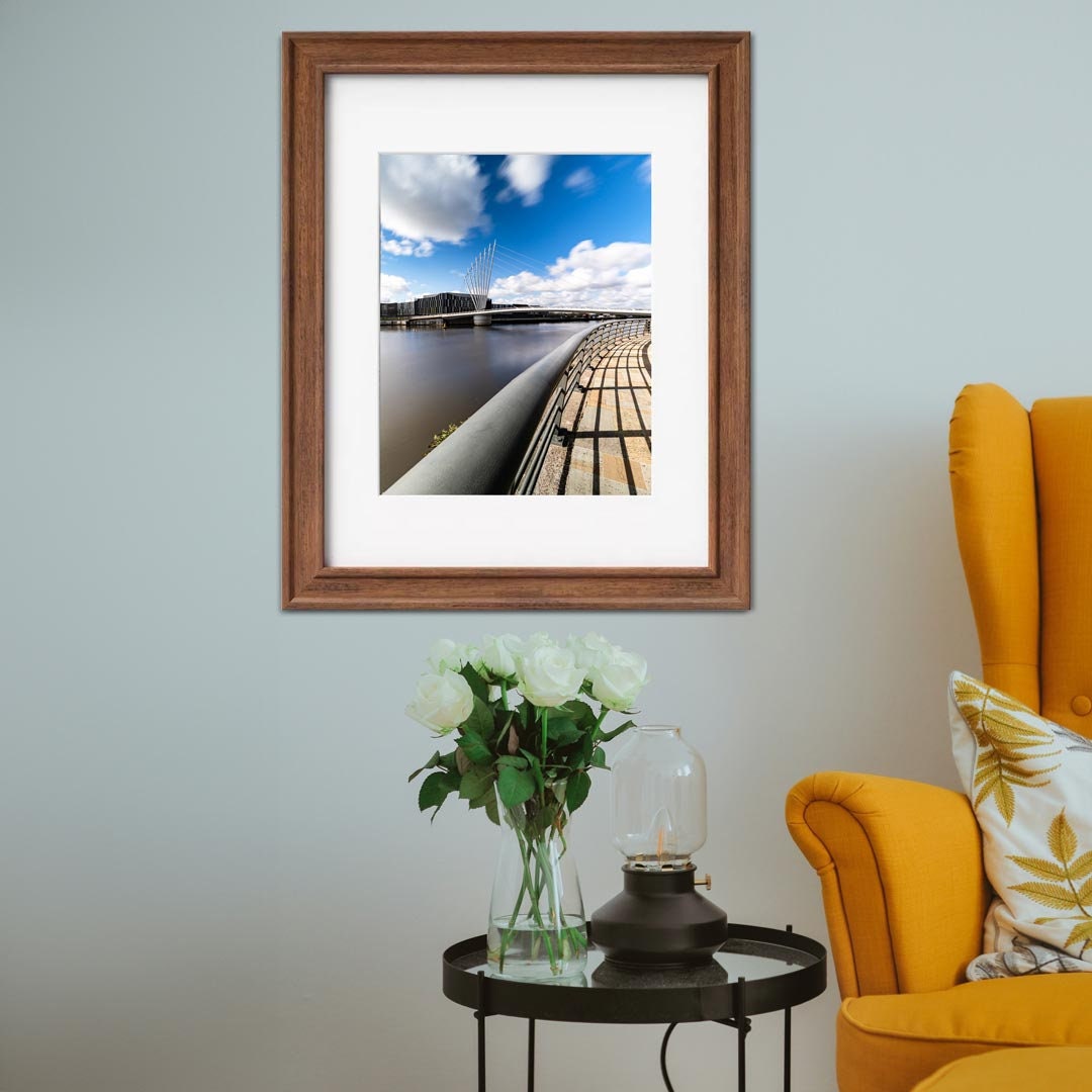Media City Footbridge, Salford Quays, Manchester Photographic Print, Architectural Urban Art Photography