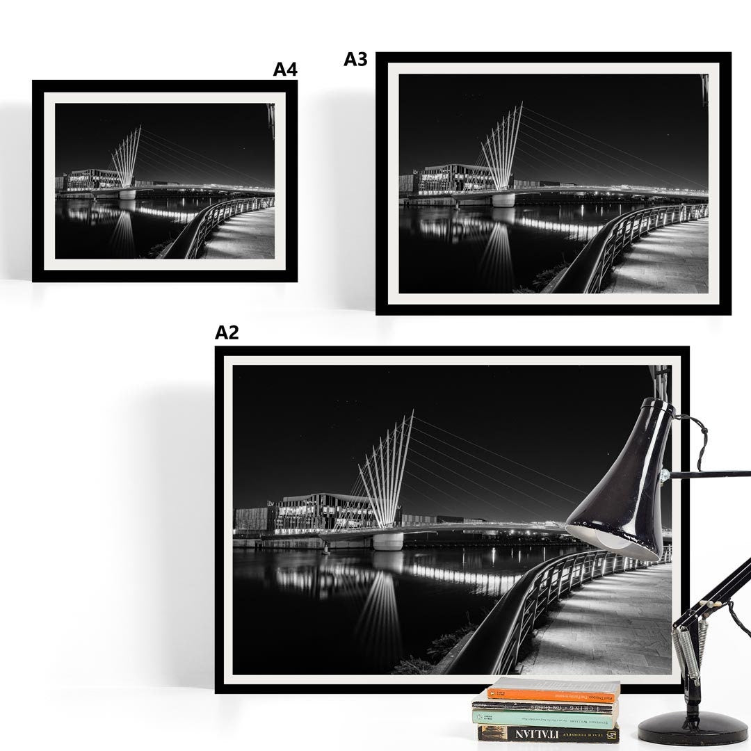 Media City Footbridge, Salford Quays Manchester, Manchester Photographic Print, Architectural Urban Art Photography