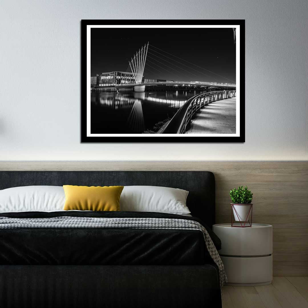 Media City Footbridge, Salford Quays Manchester, Manchester Photographic Print, Architectural Urban Art Photography