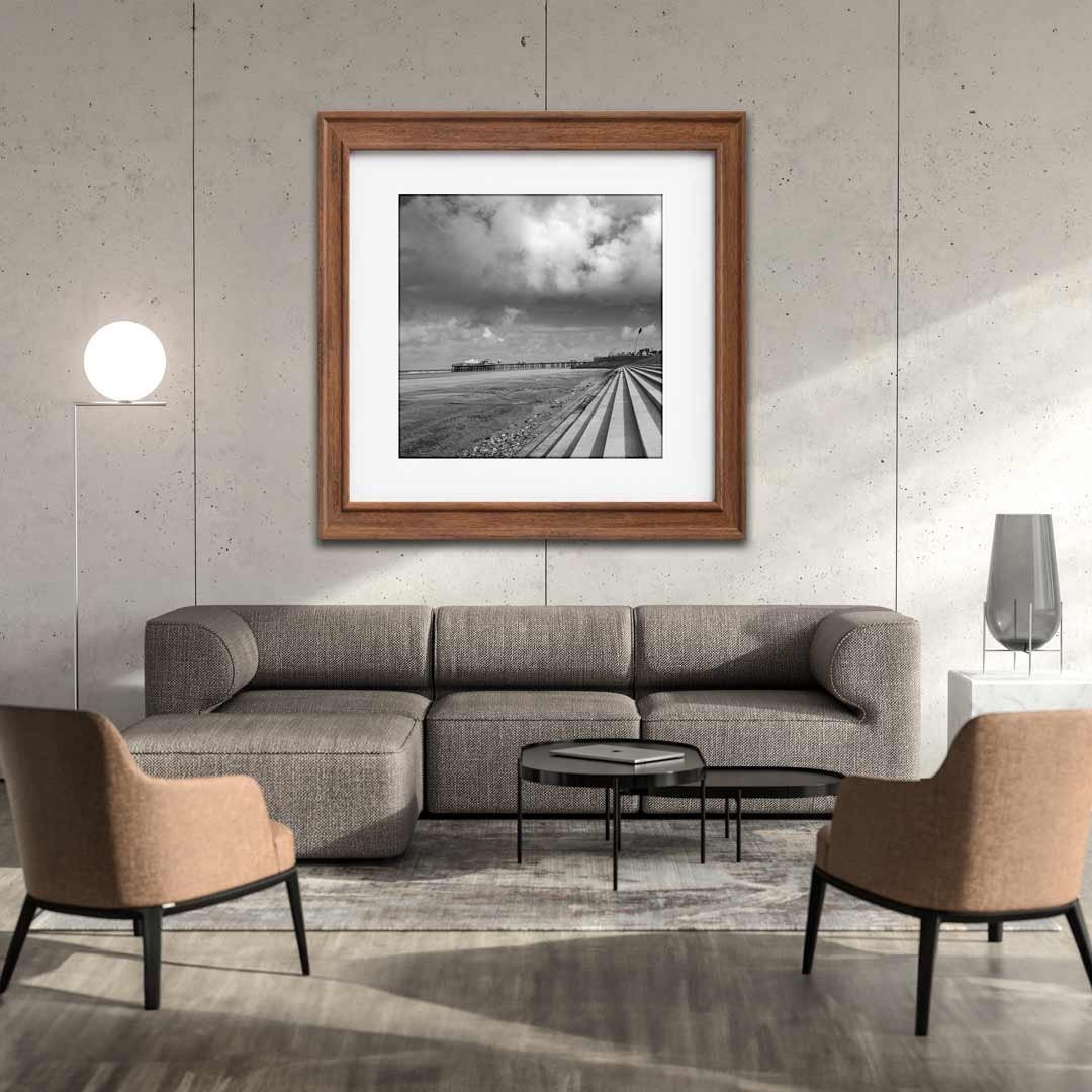 Black and White Blackpool Square Print, Landscape Photography Prints, Wall Art