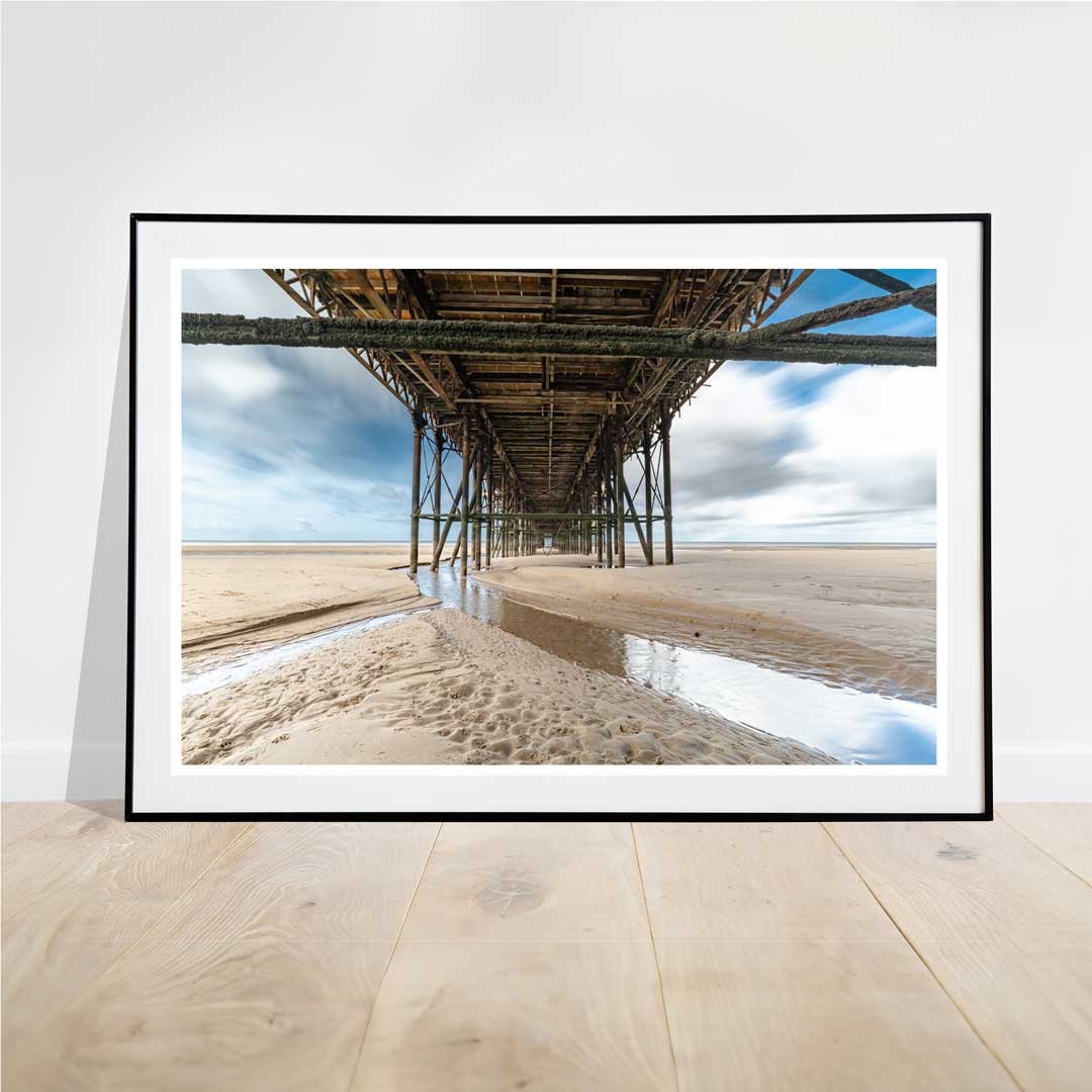 Blackpool Beach, Under the North Pier, Landscape Photography Prints, Wall Art, Panoramic