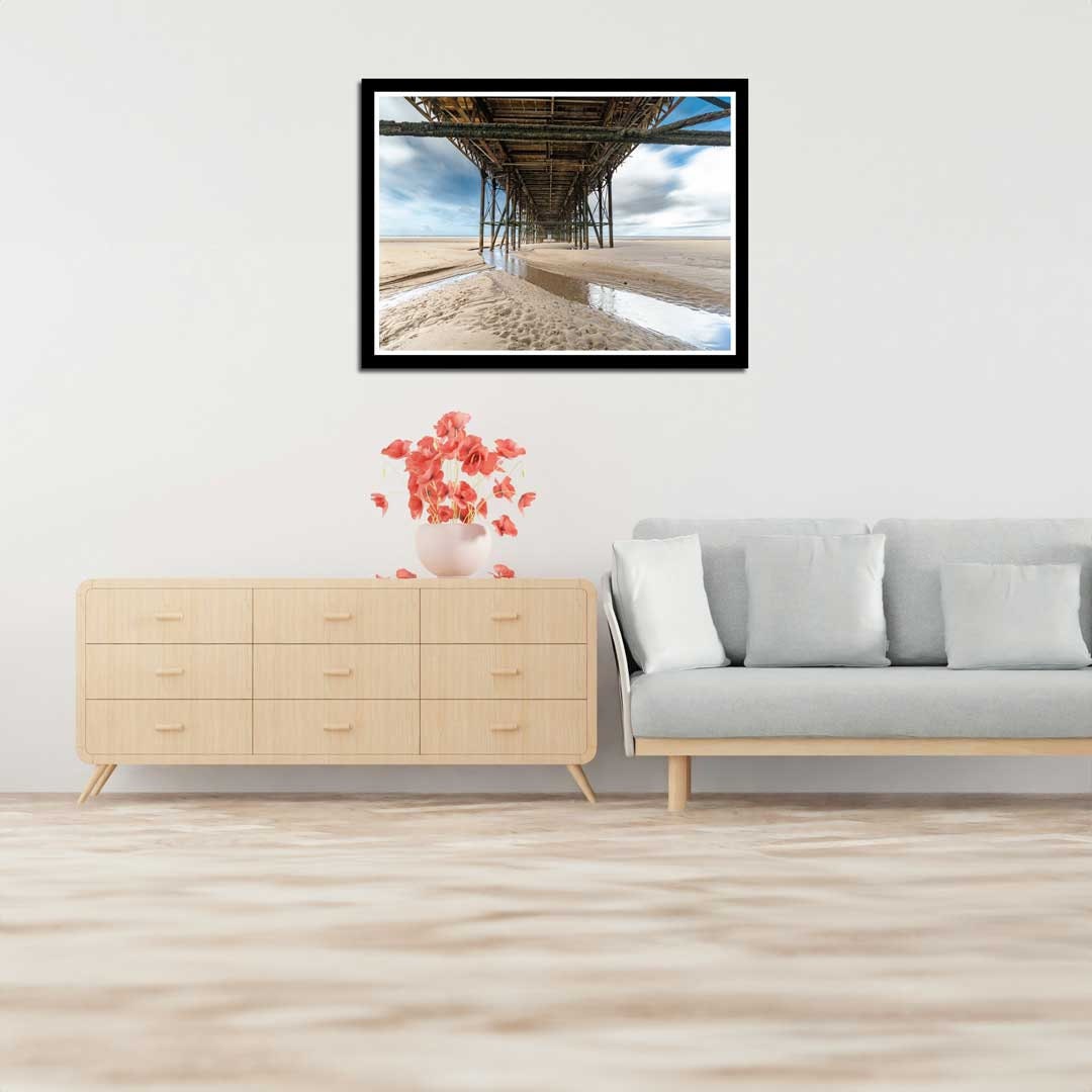 Blackpool Beach, Under the North Pier, Landscape Photography Prints, Wall Art, Panoramic