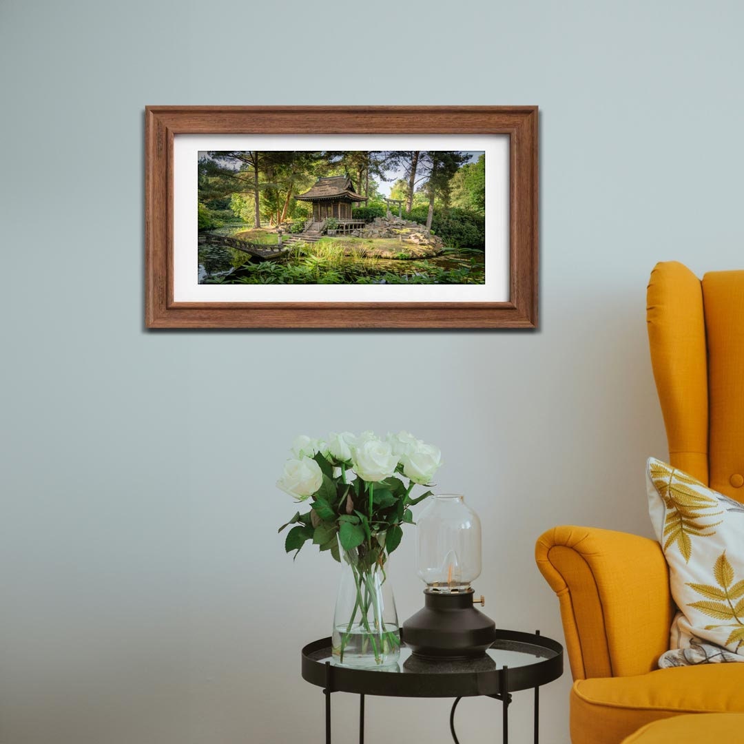 Japanese Peace Garden Panoramic, Landscape Photography Prints, Wall Art