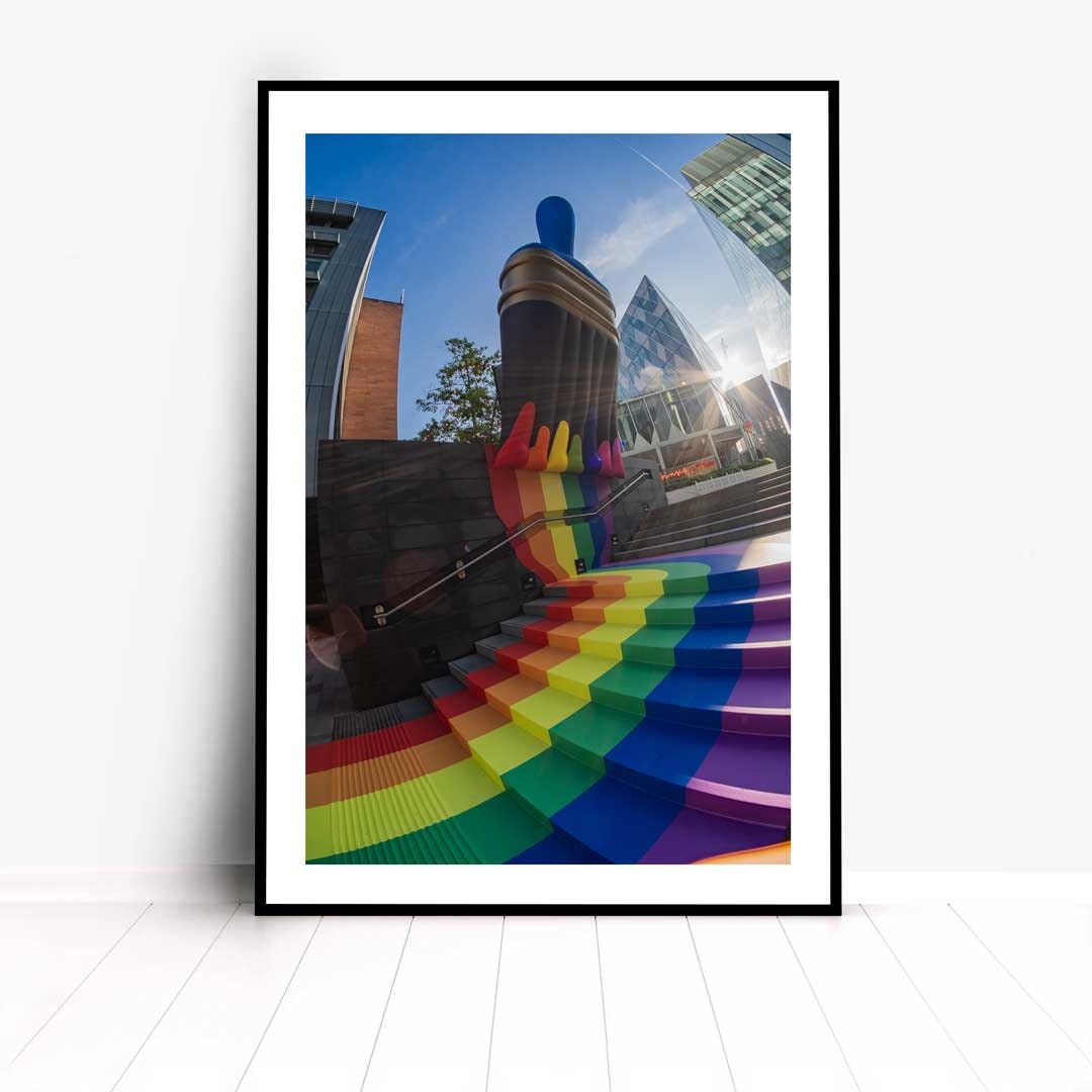 Pride Love Paint Brush LGBTQ+ Celebration Décor Photography Print, Equality Home Gift Rainbow Themed print, Fine Art, Wall Art Print