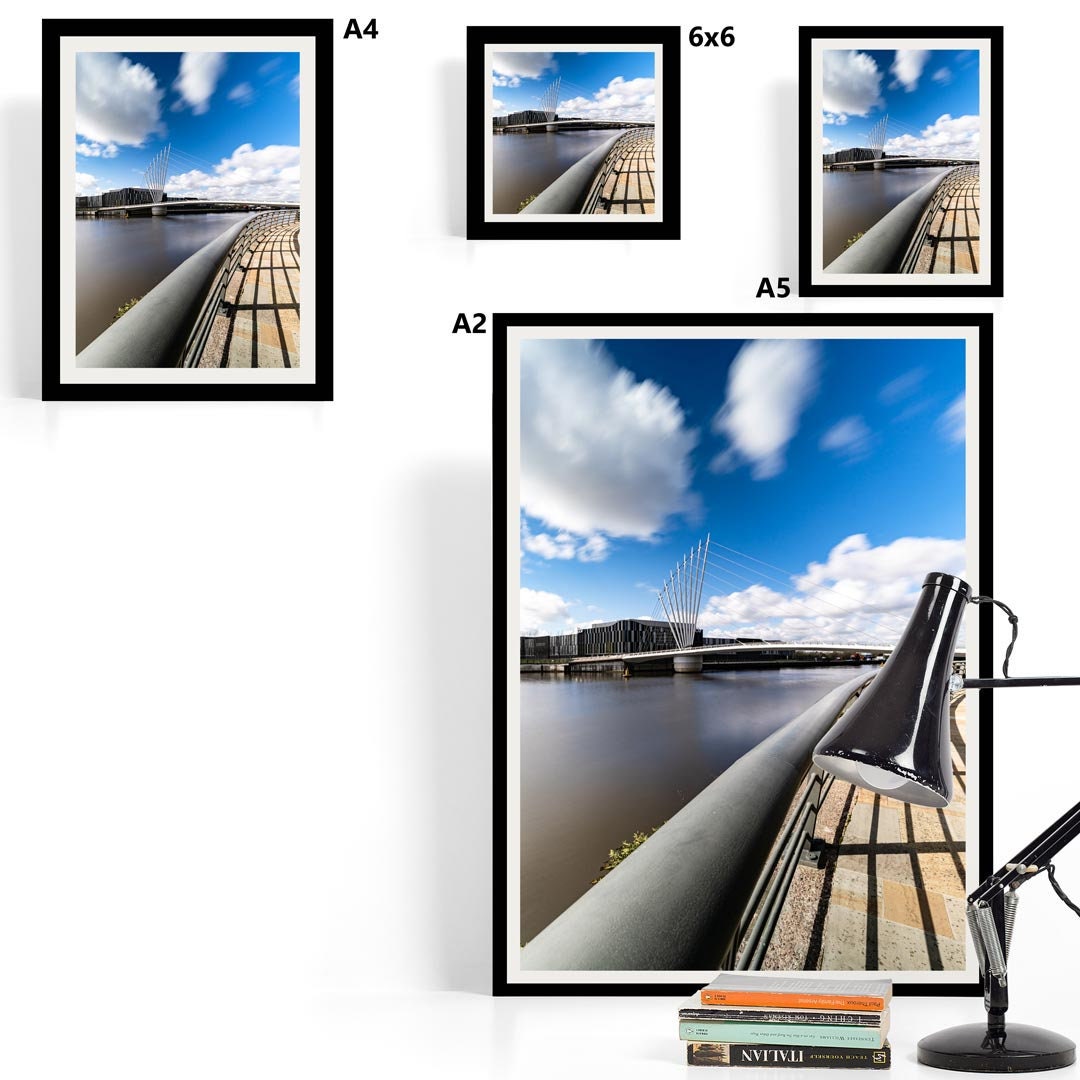 Media City Footbridge, Salford Quays, Manchester Photographic Print, Architectural Urban Art Photography
