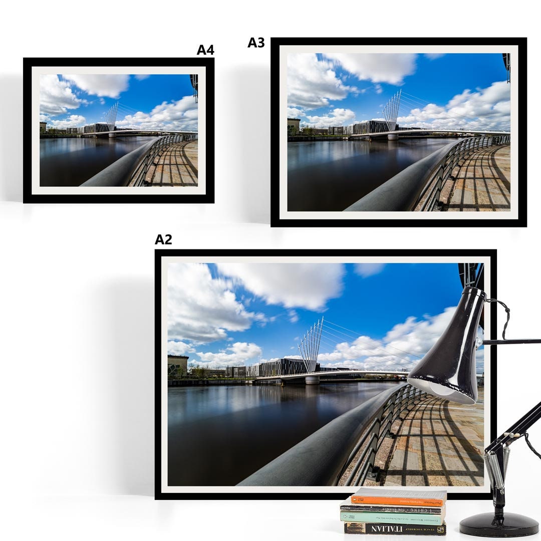Salford Quays Manchester, Media City Footbridge, Manchester Photographic Print, Architectural Urban Art Photography