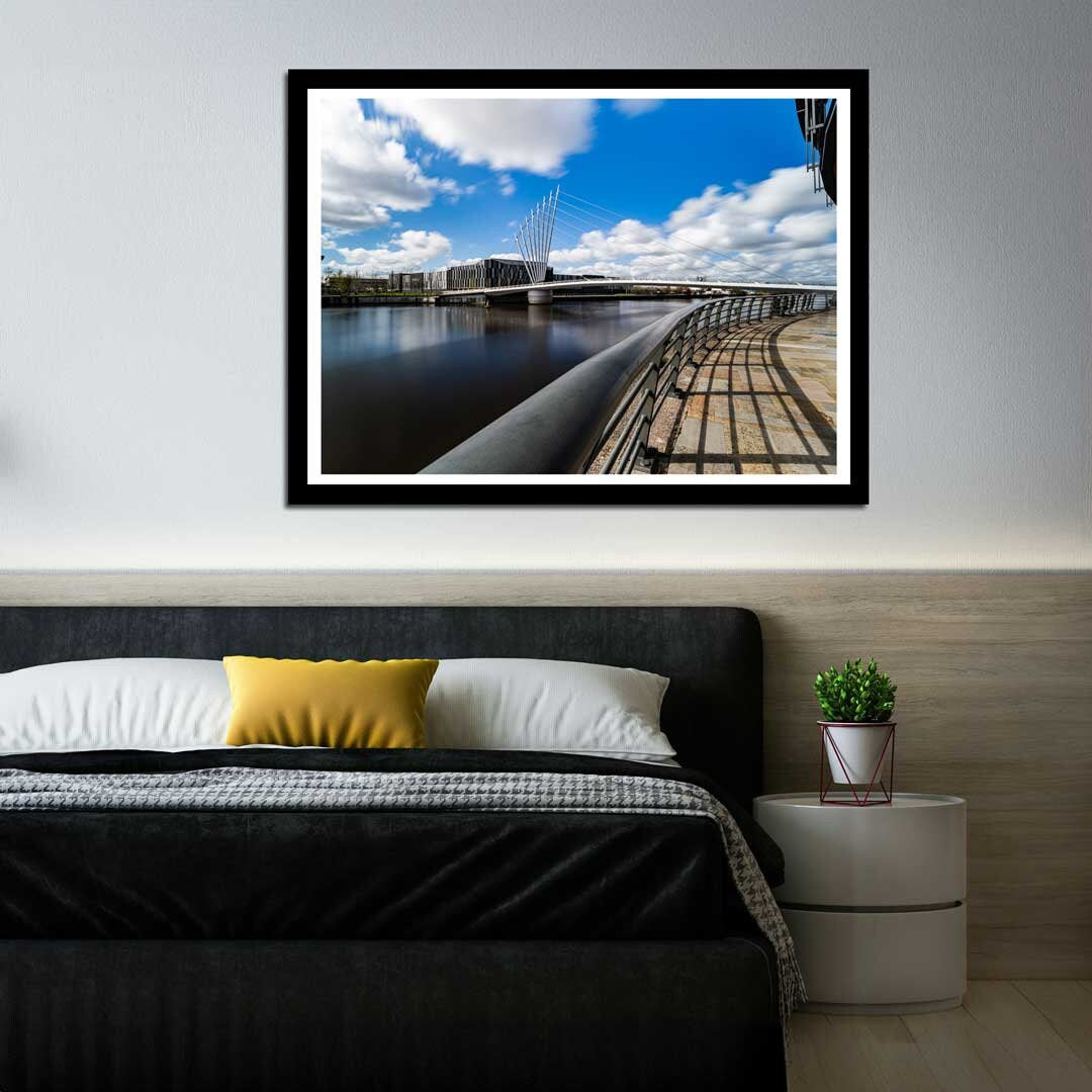 Salford Quays Manchester, Media City Footbridge, Manchester Photographic Print, Architectural Urban Art Photography