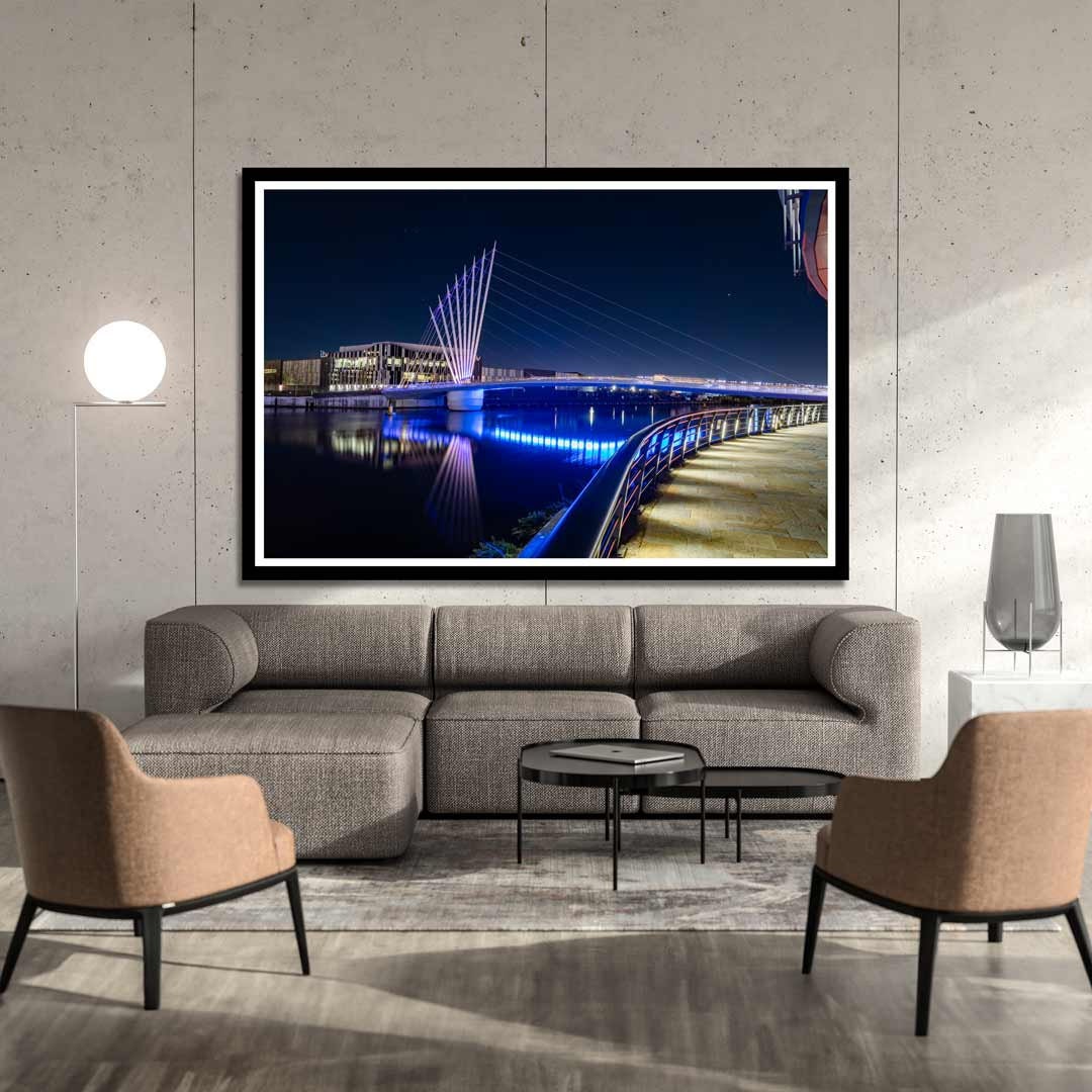 Media City Footbridge, Salford Quays Manchester, Manchester Photographic Print, Architectural Urban Art Photography
