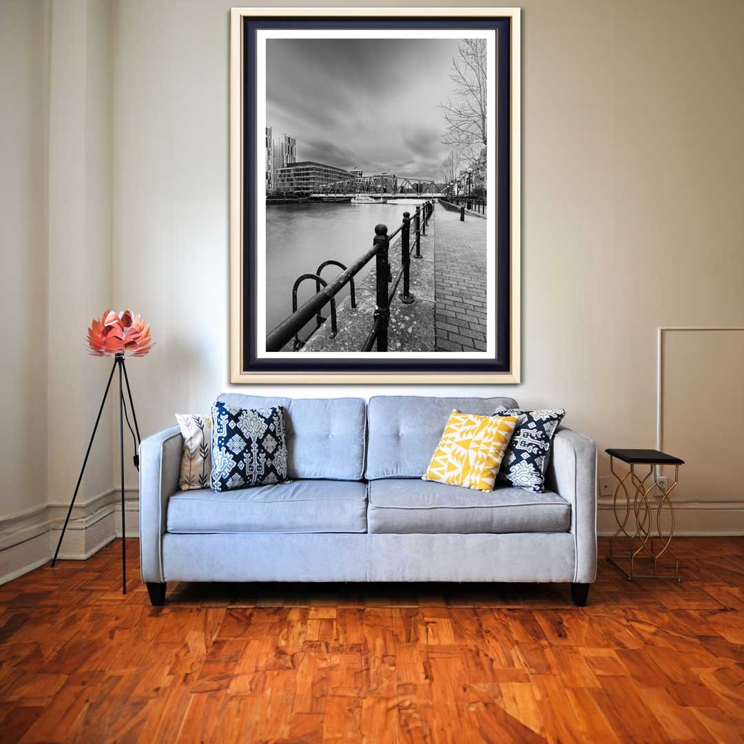 Iron Bridge Media City in Black and White, Salford Quays Manchester, Manchester Photographic Print, Architectural Urban Art Photography