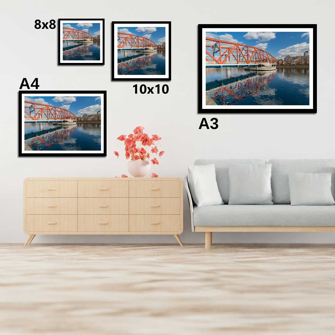 Detroit Bridge Salford Quays Manchester, Media City, Manchester Photographic Print, Architectural Urban Art Photography