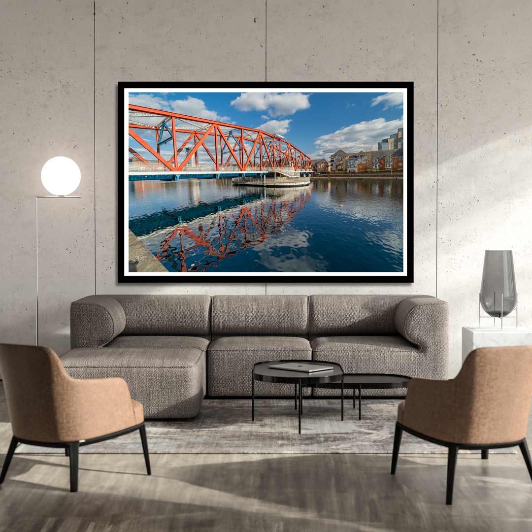 Detroit Bridge Salford Quays Manchester, Media City, Manchester Photographic Print, Architectural Urban Art Photography