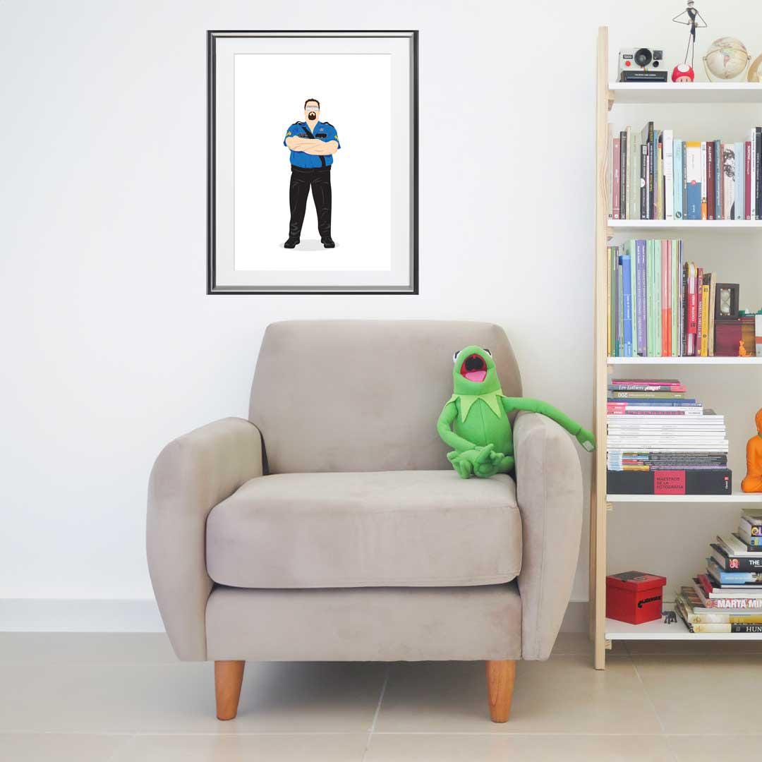 Big Boss Man Minimal Wrestling Illustration, Fun Pop Culture Wall Art Print
