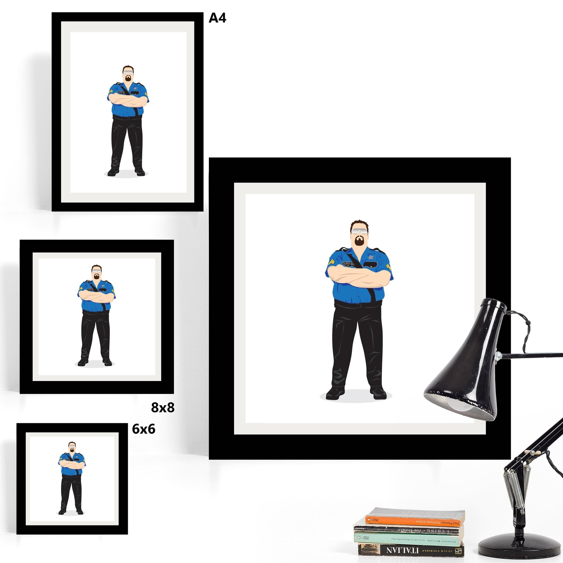 Big Boss Man Minimal Wrestling Illustration, Fun Pop Culture Wall Art Print