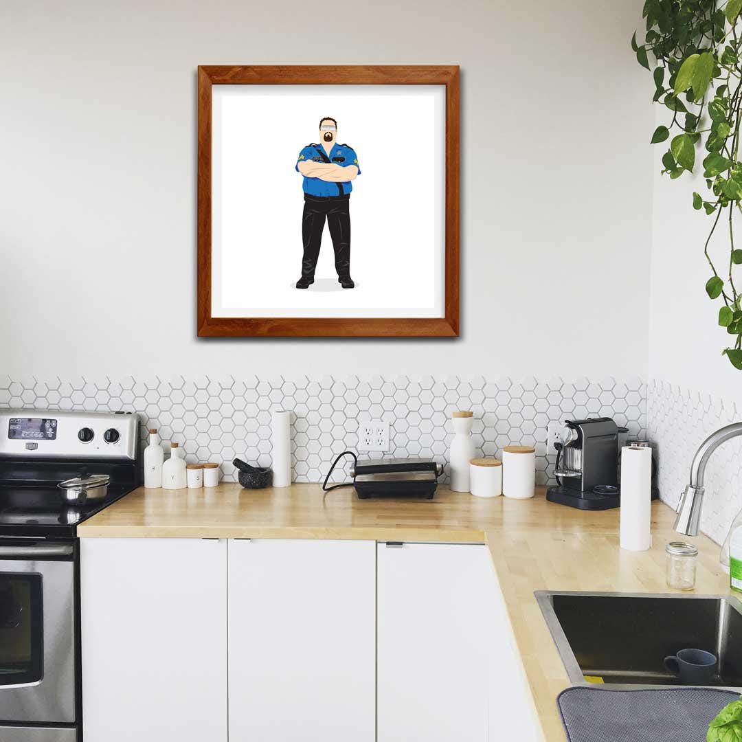 Big Boss Man Minimal Wrestling Illustration, Fun Pop Culture Wall Art Print