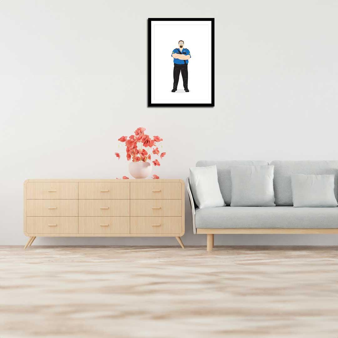 Big Boss Man Minimal Wrestling Illustration, Fun Pop Culture Wall Art Print