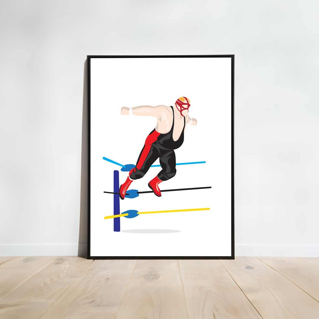 Big Van Vader Minimal Wrestling Illustration, Fun Pop Culture Wall Art Print