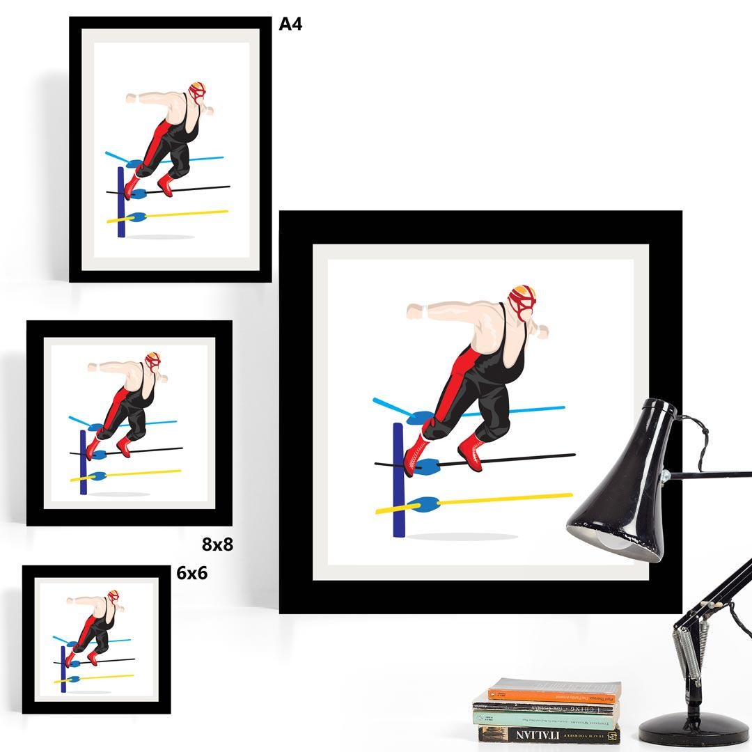 Big Van Vader Minimal Wrestling Illustration, Fun Pop Culture Wall Art Print