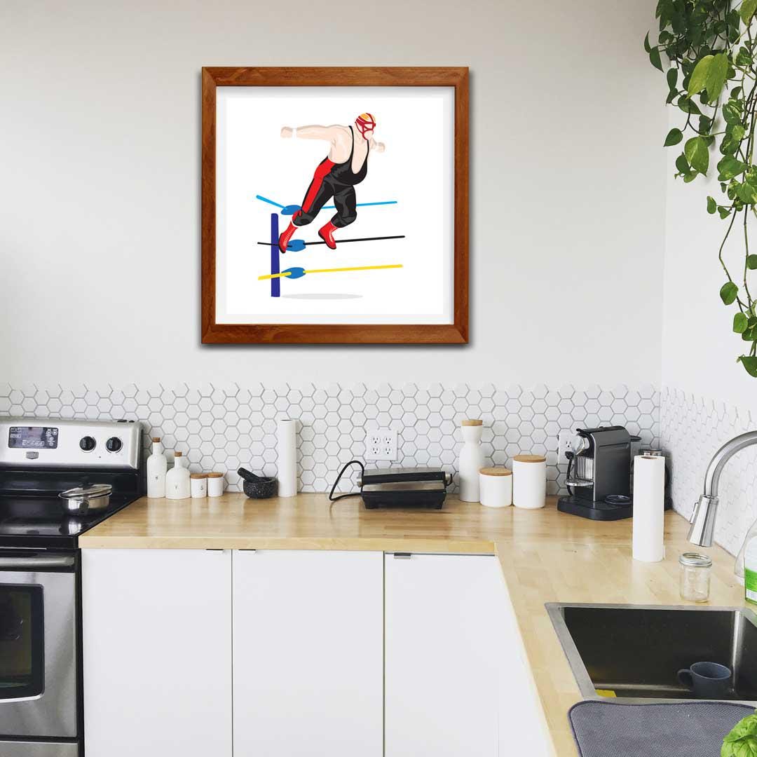 Big Van Vader Minimal Wrestling Illustration, Fun Pop Culture Wall Art Print