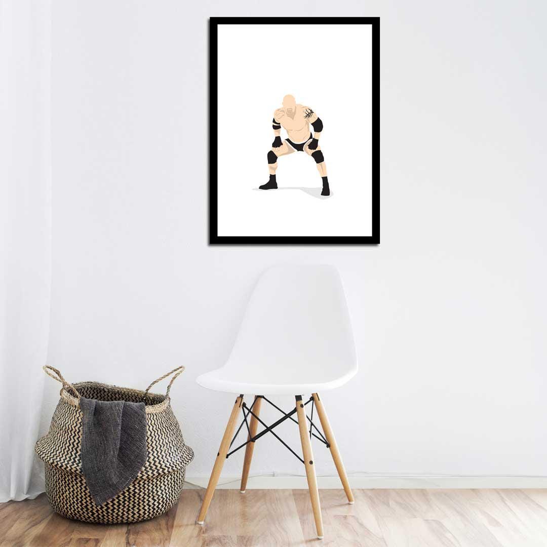 Bill Goldberg Minimal Wrestling Illustration, Fun Pop Culture Wall Art Print