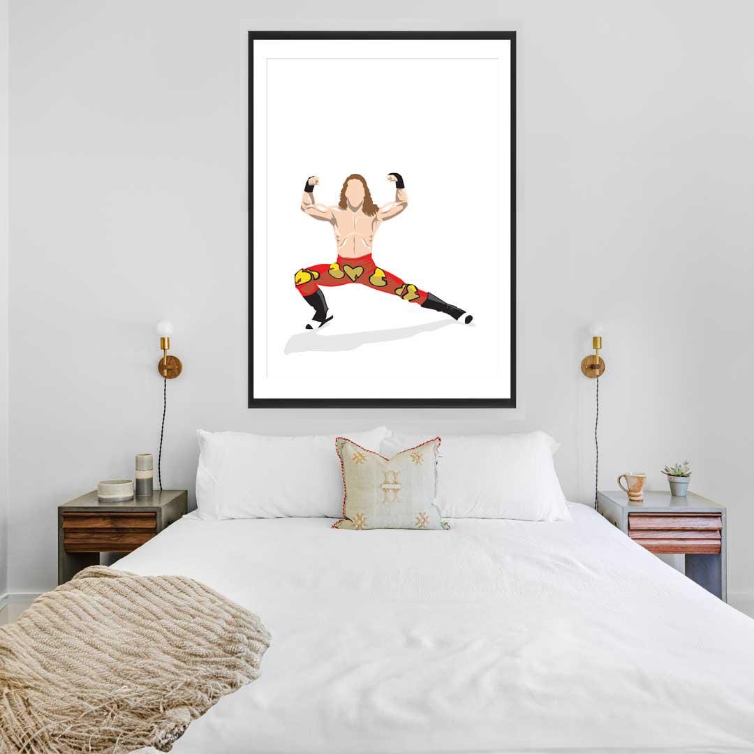 Shawn Michaels Minimal Wrestling Illustration, Wall Art Print