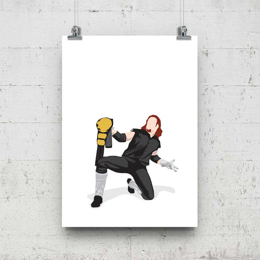 Undertaker Minimal Wrestling Illustration, Wall Art Print