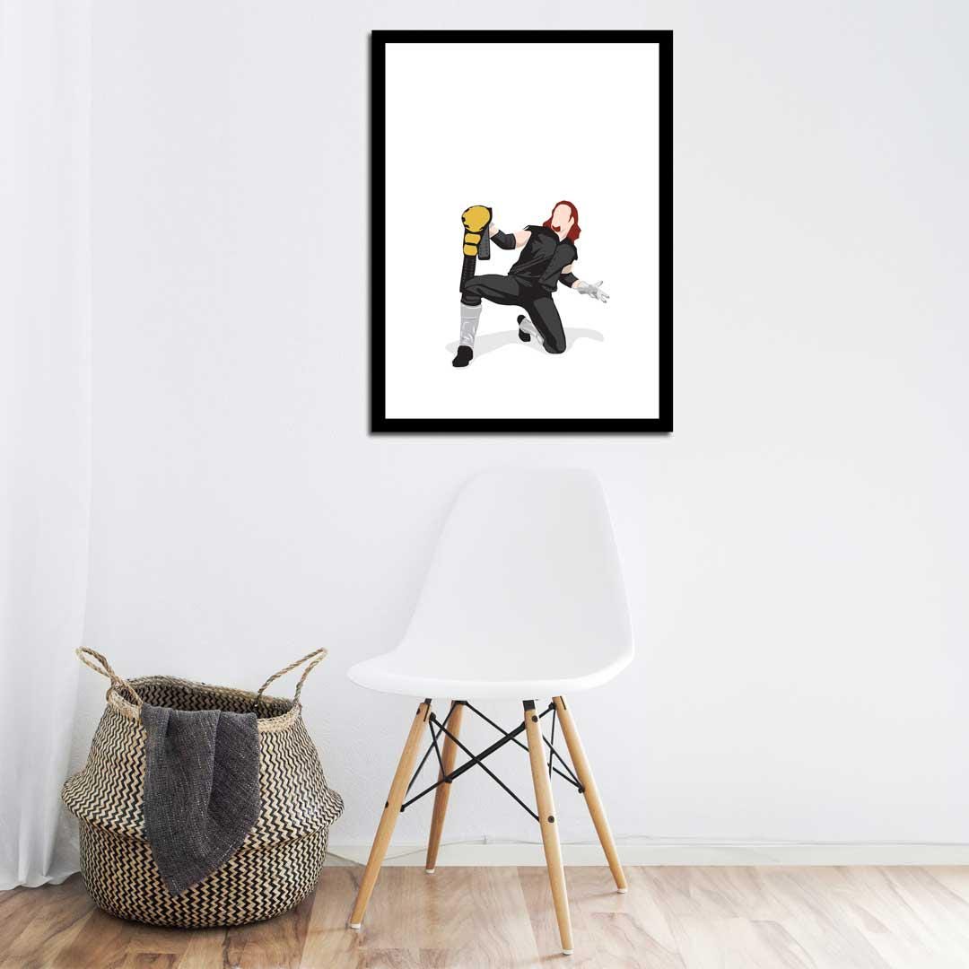 Undertaker Minimal Wrestling Illustration, Wall Art Print