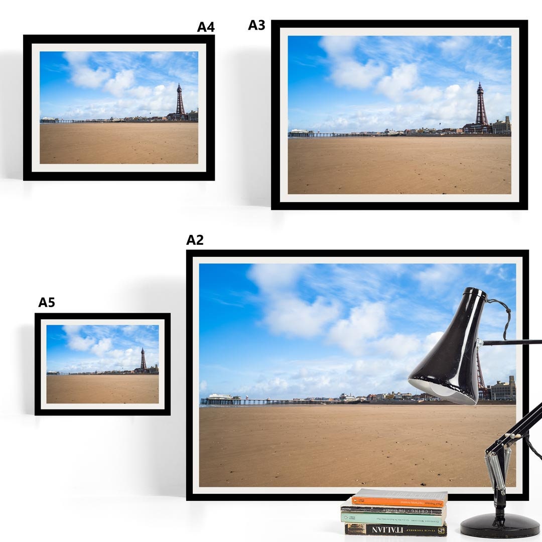 Blackpool Beach Landscape Photography Prints, Wall Art, Panoramic